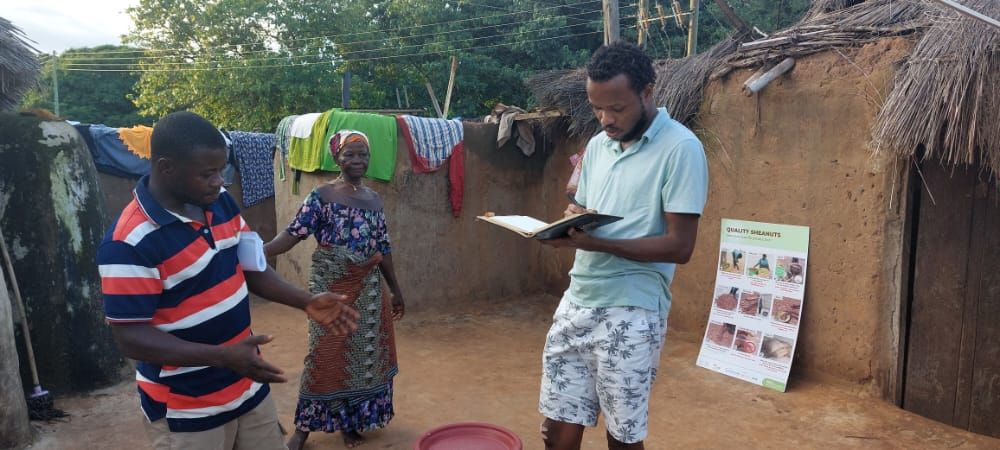 Samuel conducting fieldwork in a northern Ghana community